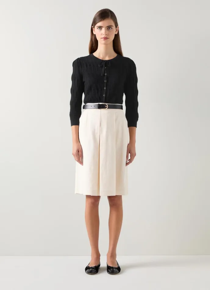 LKBennett Tops Women Freida Black Pointelle Detail Knitted Top LKBennett Tops Women Freida Black Pointelle Detail Knitted Top