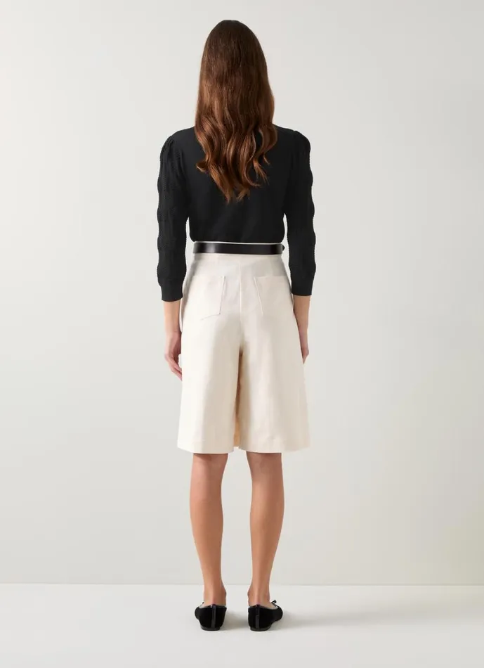 LKBennett Tops Women Freida Black Pointelle Detail Knitted Top LKBennett Tops Women Freida Black Pointelle Detail Knitted Top