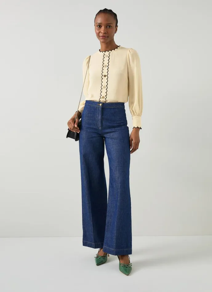 LKBennett Tops Women Jemima Birch and Black Blouse LKBennett Tops Women Jemima Birch and Black Blouse