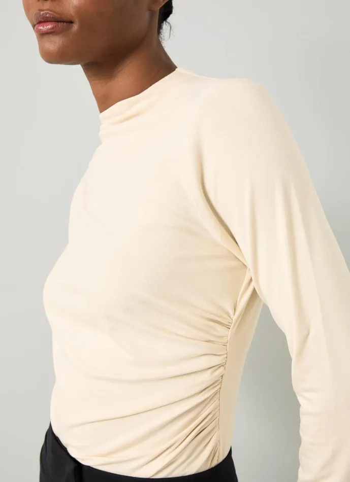 LKBennett Tops Women Mae Cream LENZING ECOVERO Viscose Drape Detail Top LKBennett Tops Women Mae Cream LENZING ECOVERO Viscose Drape Detail Top