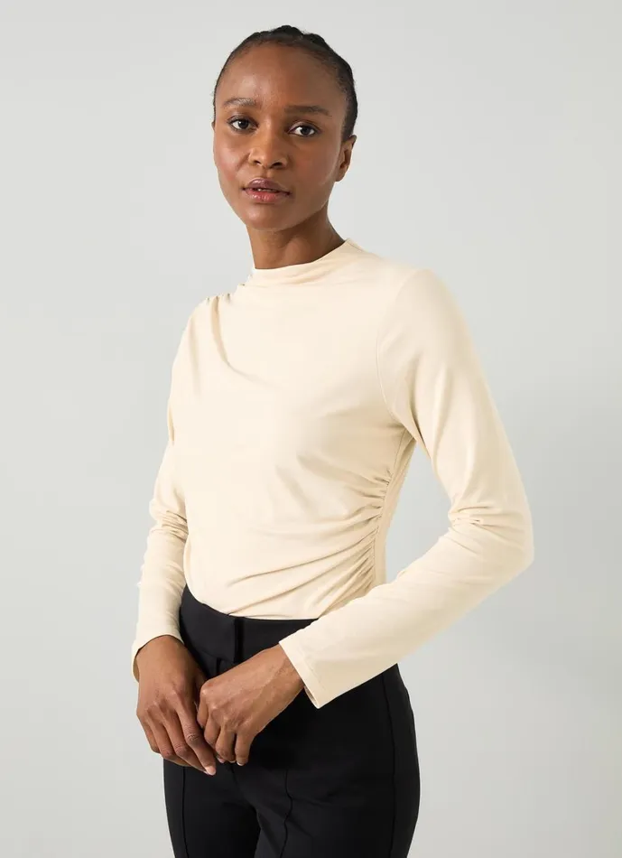 LKBennett Tops Women Mae Cream LENZING ECOVERO Viscose Drape Detail Top LKBennett Tops Women Mae Cream LENZING ECOVERO Viscose Drape Detail Top