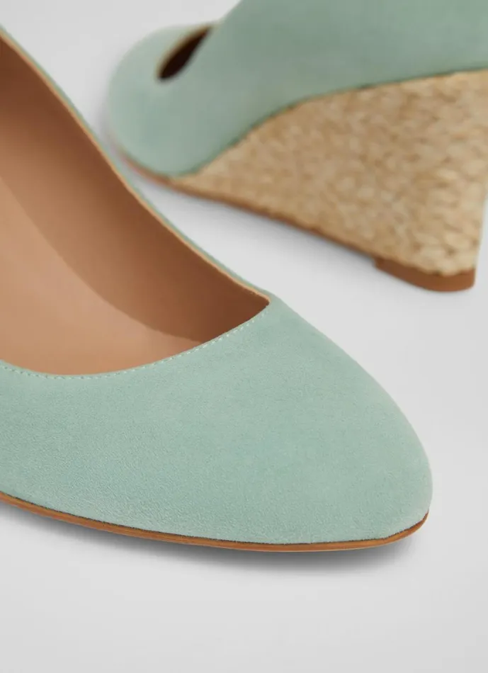 LKBennett Wedges Women Eevi Mint Suede Espadrille Wedges LKBennett Wedges Women Eevi Mint Suede Espadrille Wedges