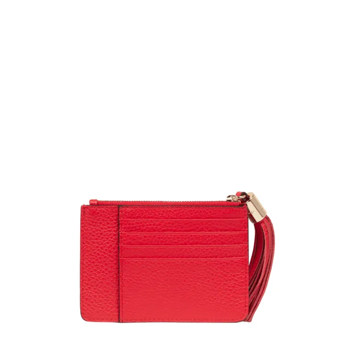 L Zip Card Holder Kiss Red Women Lancel Purse