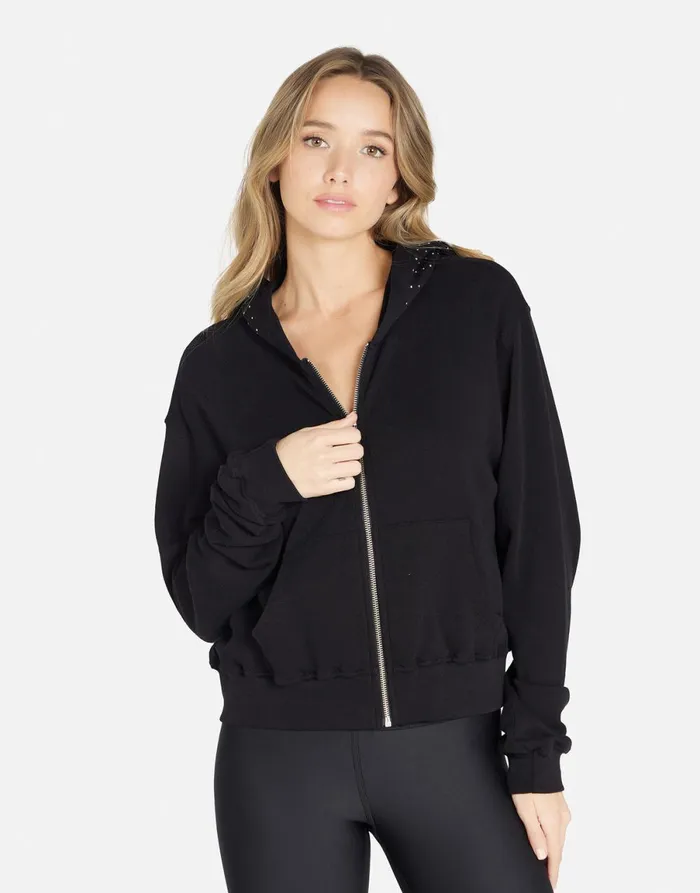 Lachelle ACDC Crystals Black Women039s Lauren Moshi Hoodies