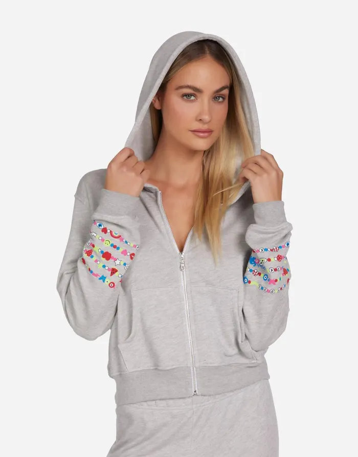 Lachelle Charm Peace Sign Heather Grey Women039s Lauren Moshi Hoodies