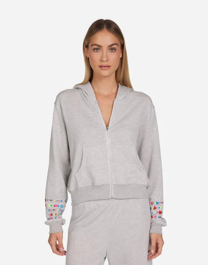 Lachelle Charm Peace Sign Heather Grey Women039s Lauren Moshi Hoodies