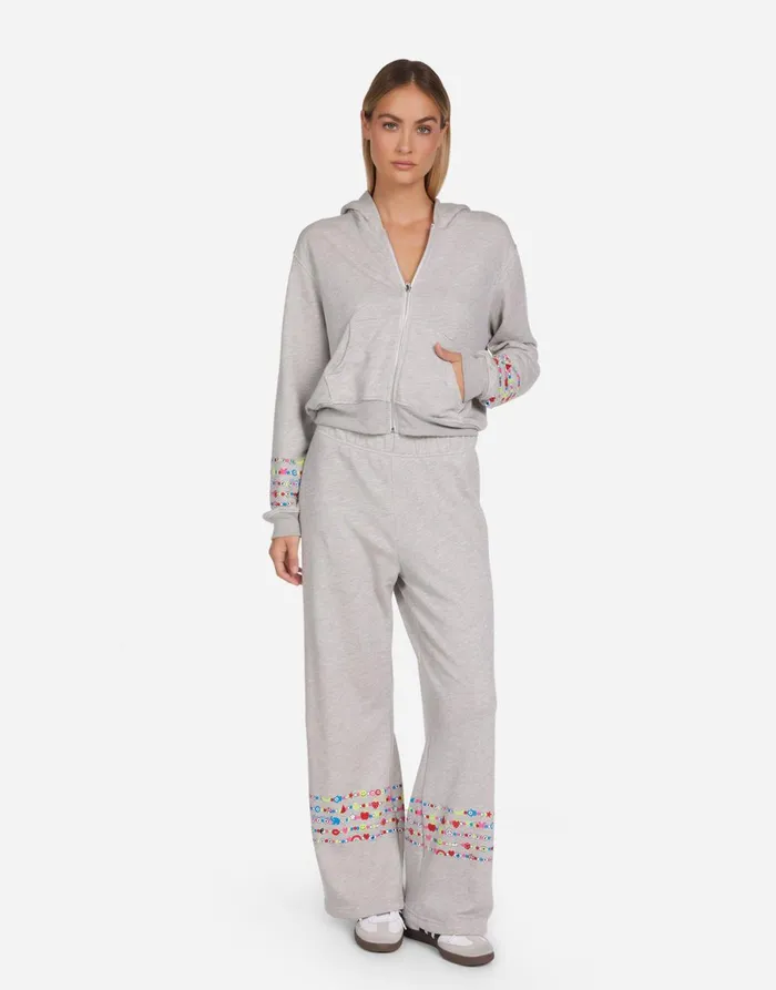 Lachelle Charm Peace Sign Heather Grey Women039s Lauren Moshi Hoodies