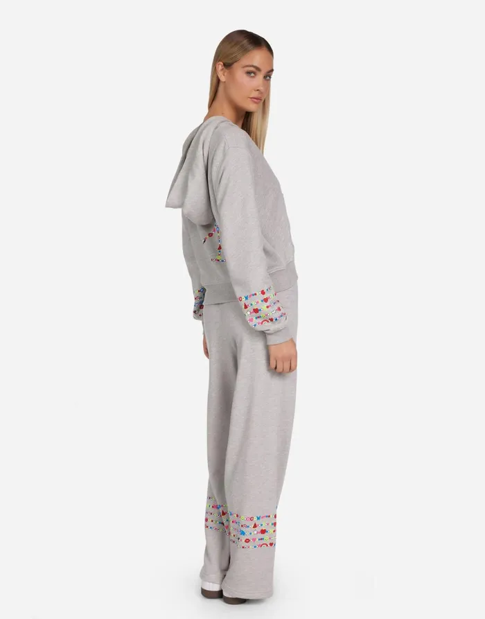 Lachelle Charm Peace Sign Heather Grey Women039s Lauren Moshi Hoodies