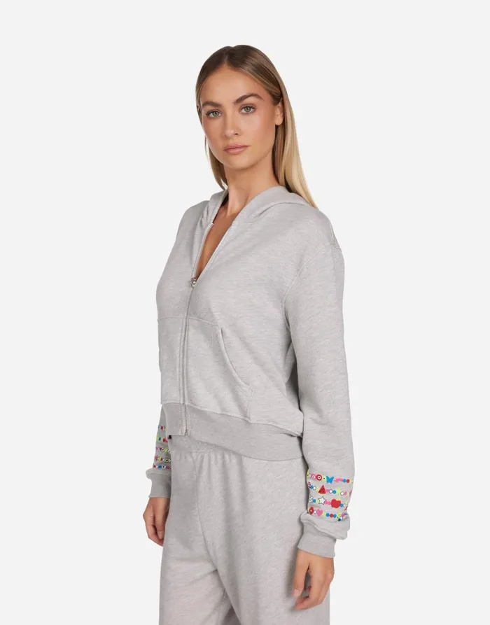 Lachelle Charm Peace Sign Heather Grey Women039s Lauren Moshi Hoodies