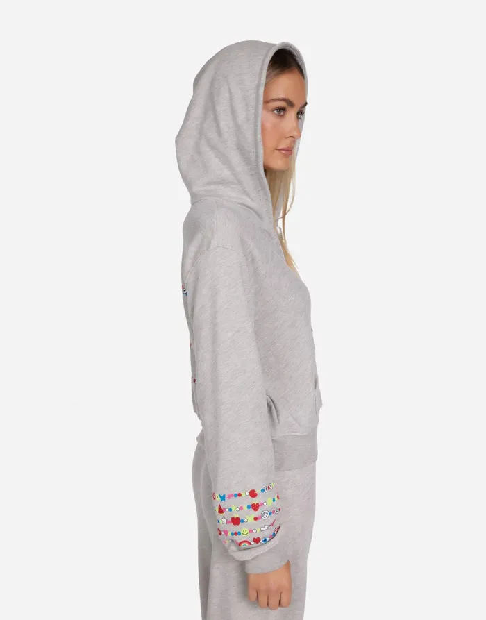Lachelle Charm Peace Sign Heather Grey Women039s Lauren Moshi Hoodies