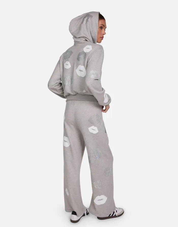 Lachelle Crystal Multi Lips Heather Grey Women039s Lauren Moshi Hoodies