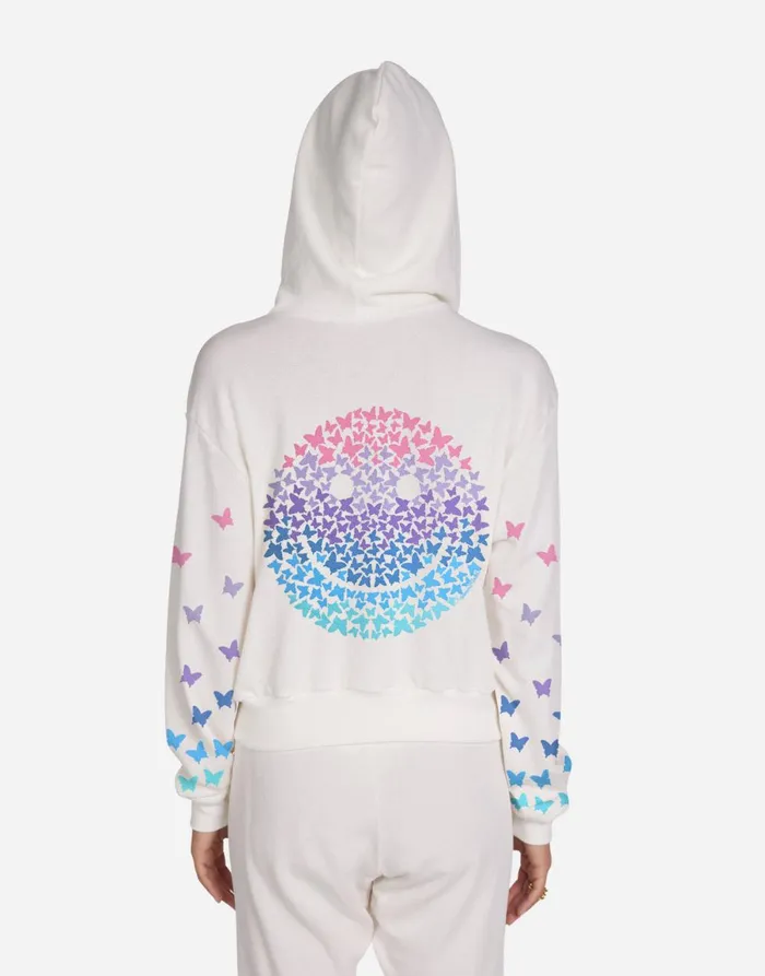 Lachelle Ombre Butterfly Happyface Milk Women039s Lauren Moshi Hoodies