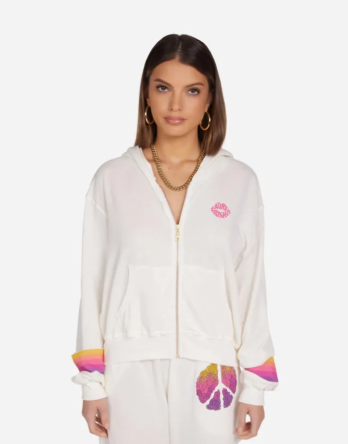 Lachelle Peace Roses Milk Women039s Lauren Moshi Hoodies