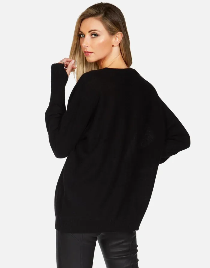 Ladona X Crystal Biting Lip Black Women039s Lauren Moshi Sweaters and Knits