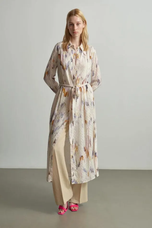 Lala Berlin Dresses Dress Derya Viscose Floral Fountain Pink 8211 Women
