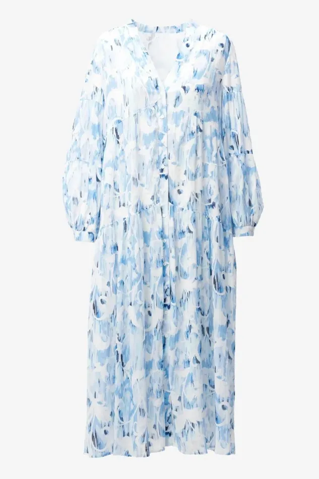 Lala Berlin Dresses Dress Dinella Cotton Floral Fountain Blue 8211 Women