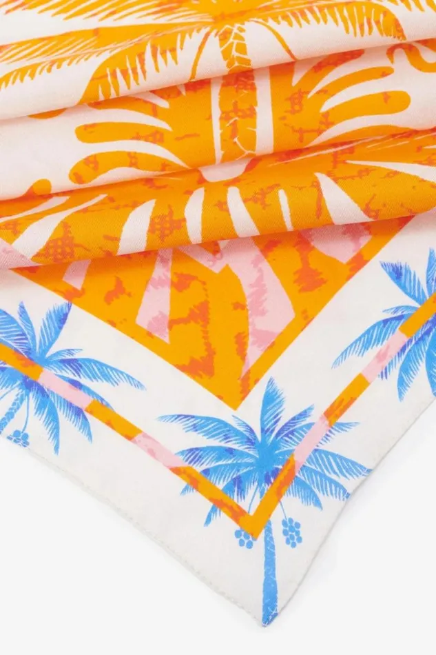 Lala Berlin Scarves and Triangles Triangle Aina Silk Sunset Palm Orange 8211 Women