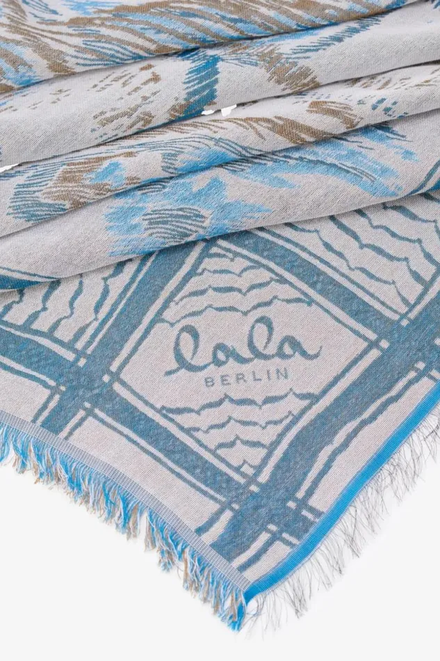 Lala Berlin Scarves and Triangles Triangle Amalino Cotton Mix Paisley Park Blue 8211 Women