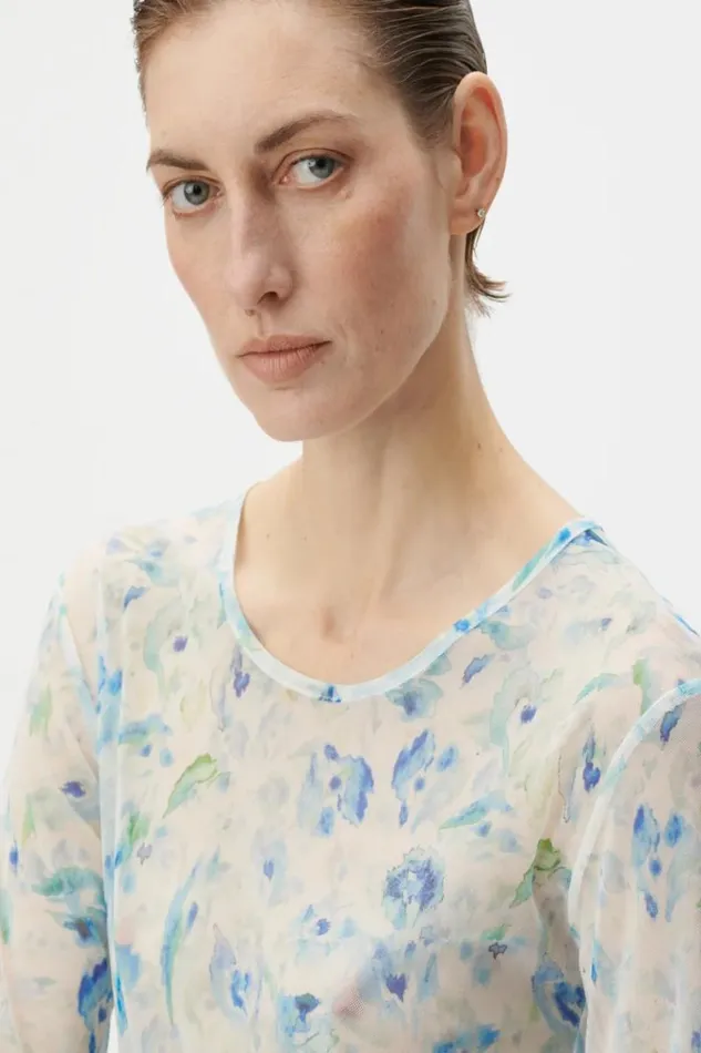 Lala Berlin Shirts and Blouses Longsleeve Caro Polyester Mix Sky Leo Love 8211 Women