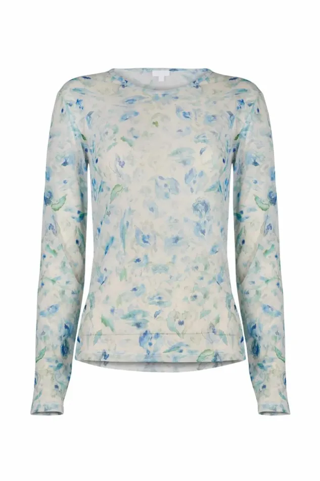 Lala Berlin Shirts and Blouses Longsleeve Caro Polyester Mix Sky Leo Love 8211 Women