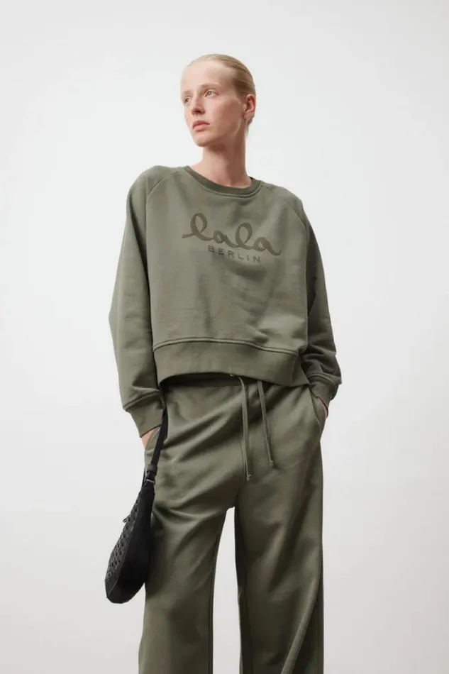 Lala Berlin Shirts and Blouses Sweatshirt Ijora Cotton Olive 8211 Women