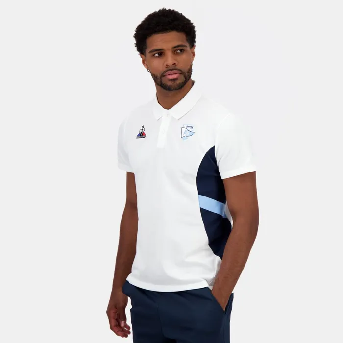 Le Coq Sportif Aviron Bayonnais Polo Shirt New Optical White Men Polos Shirts