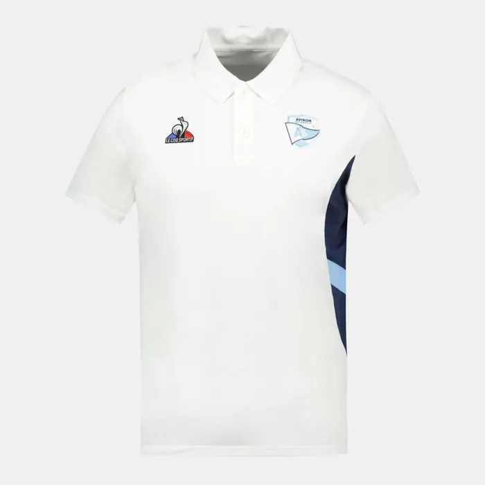 Le Coq Sportif Aviron Bayonnais Polo Shirt New Optical White Men Polos Shirts
