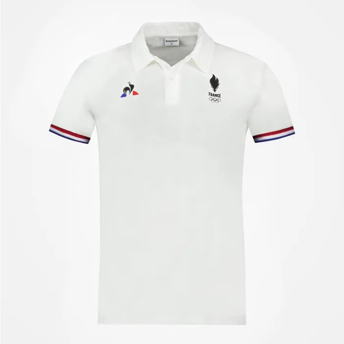 Le Coq Sportif France039s Olympic Team Polo Shirt New Optical White Men Polos Shirts