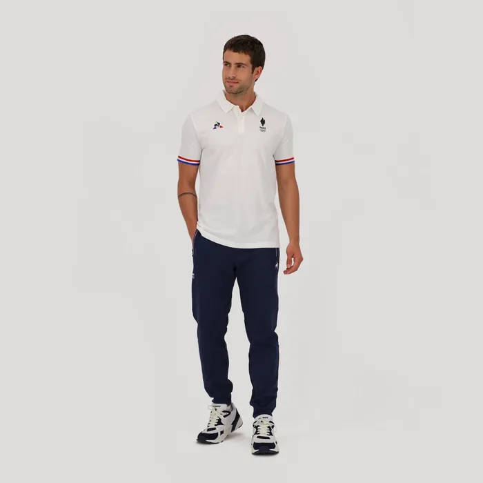 Le Coq Sportif France039s Olympic Team Polo Shirt New Optical White Men Polos Shirts