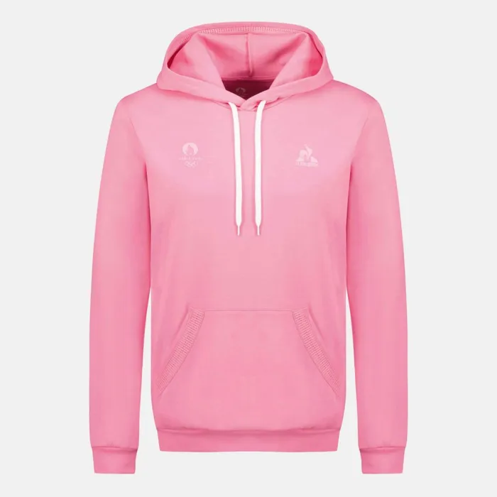 Le Coq Sportif Paris 2024 Hoodie Pink Carnation Men Sweatshirts