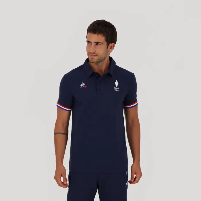 Le Coq Sportif Paris 2024 Polo Shirt Dress Blues Men Polos Shirts
