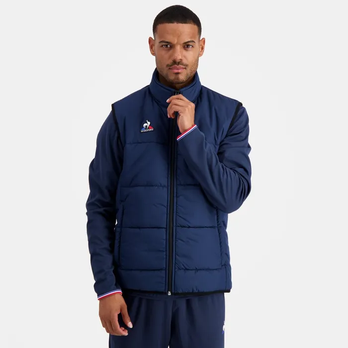 Le Coq Sportif Training Down Jacket Lgre Sans Manche Dress Blues Men Jackets