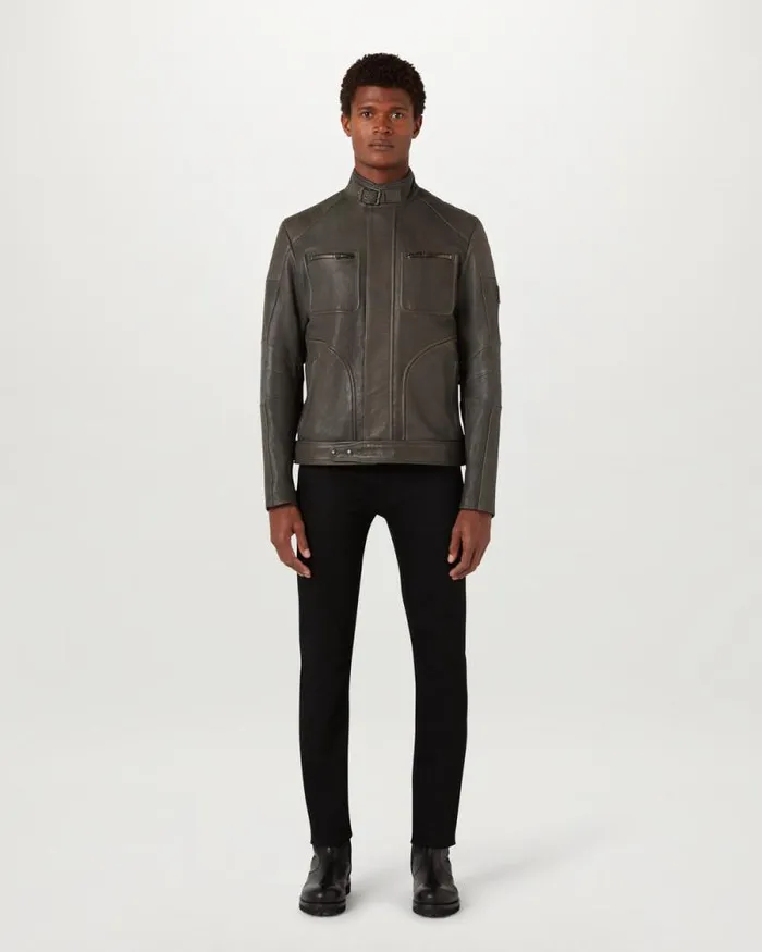 Leather Jackets Men Belstaff Weybridge Jacket Dark Surplus Green