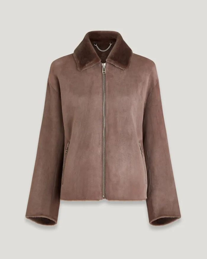Leather Jackets Women Belstaff Solder Jacket Driftwood