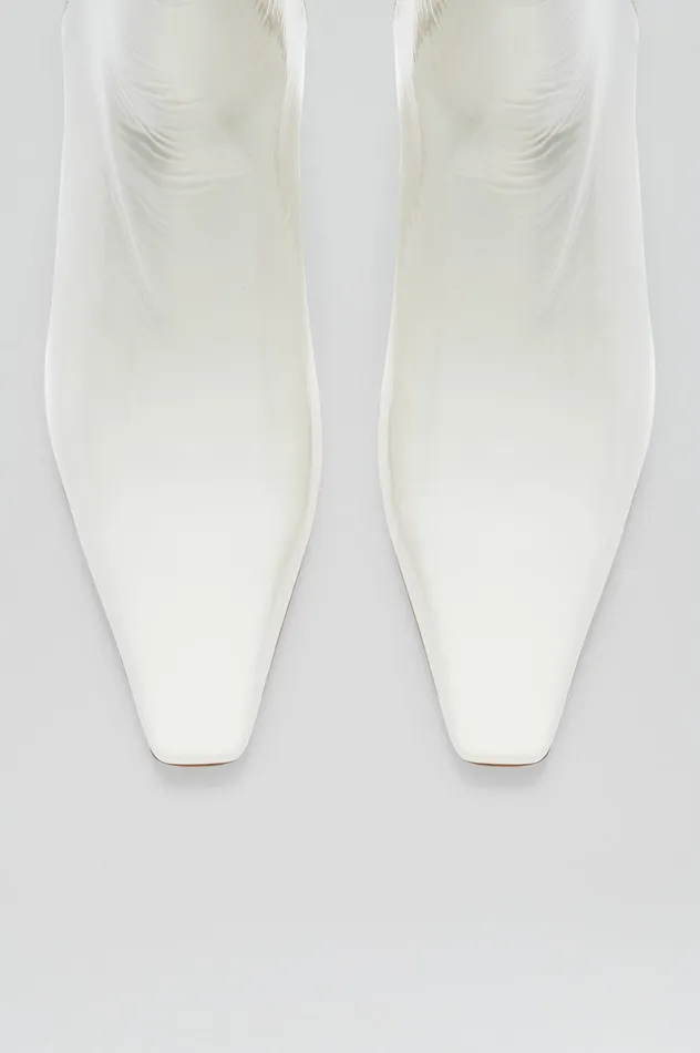 Leather Scanlan Theodore Women CRINKLE LEATHER ANKLE BOOT 75 WHITE