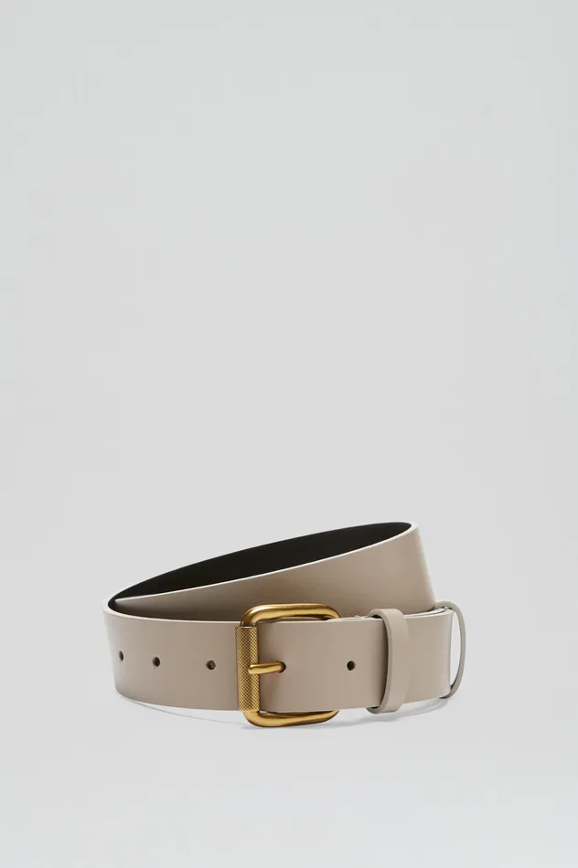 Leather Scanlan Theodore Women ROLLER BUCKLE BELT 3 NUDE