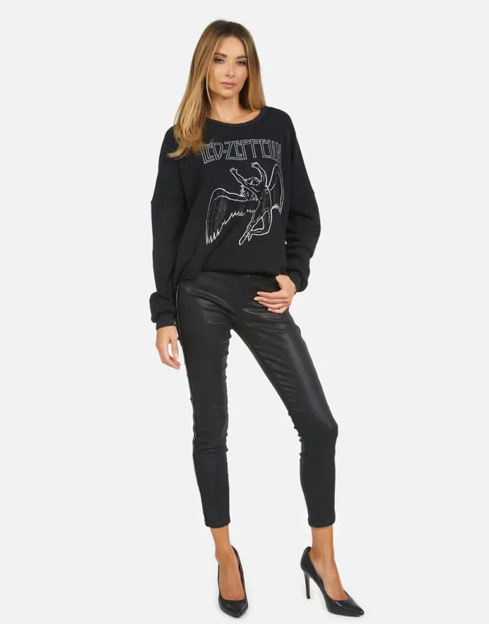 Lee Led Zeppelin Outline Black Women039s Lauren Moshi Long Sleeve