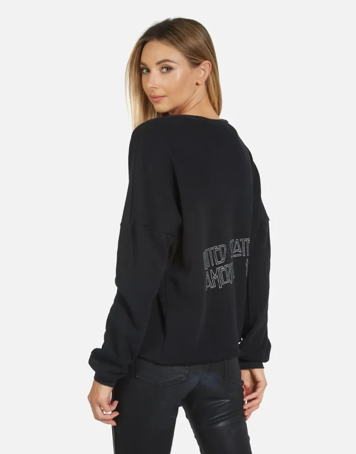 Lee Led Zeppelin Outline Black Women039s Lauren Moshi Long Sleeve