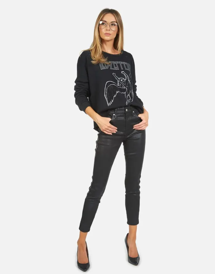 Lee Led Zeppelin Outline Black Women039s Lauren Moshi Long Sleeve