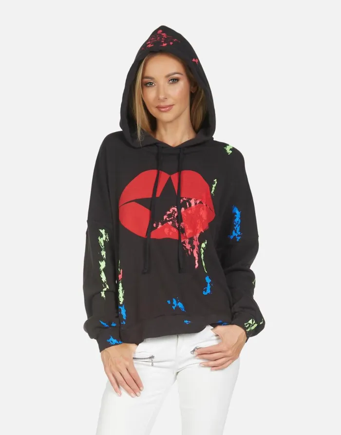 Lila Star Kiss Onyxpaint Smudge Women039s Lauren Moshi Hoodies