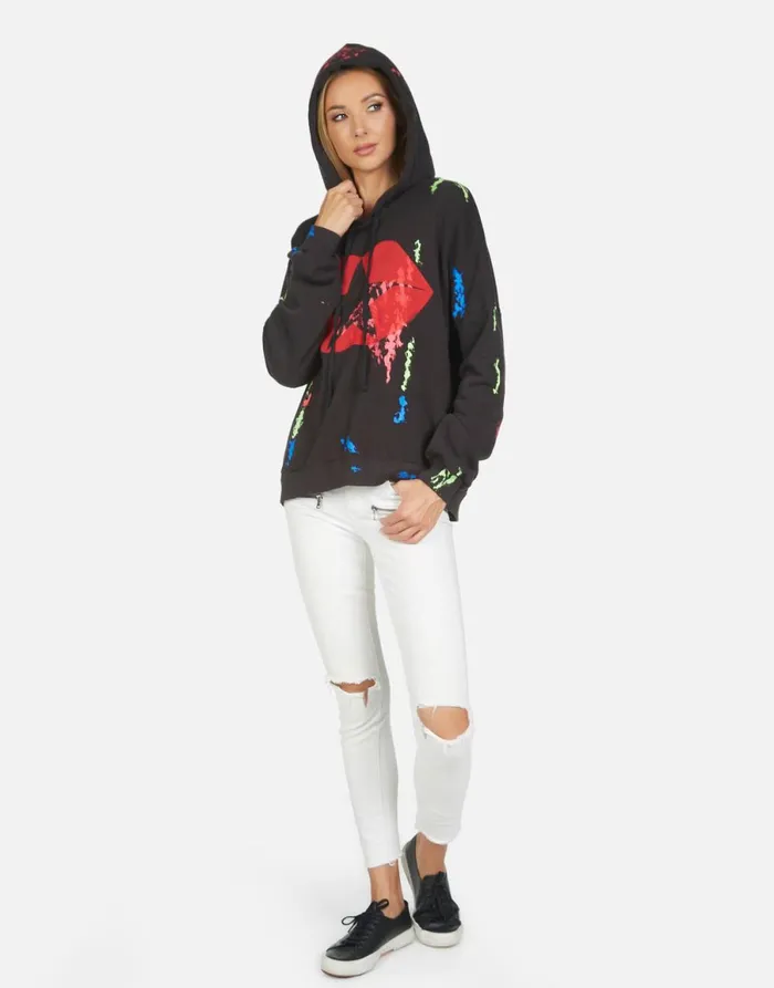 Lila Star Kiss Onyxpaint Smudge Women039s Lauren Moshi Hoodies