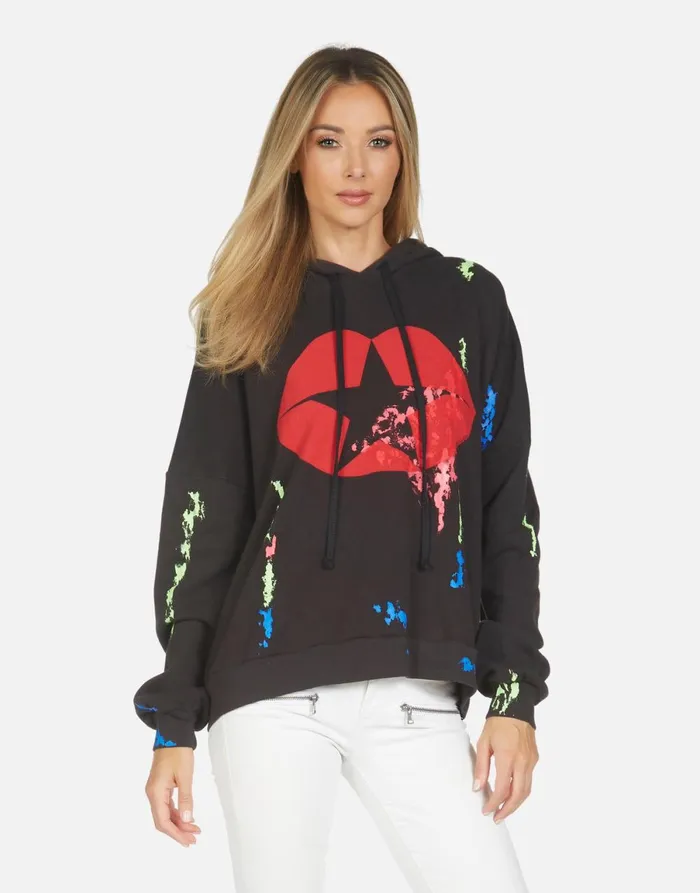 Lila Star Kiss Onyxpaint Smudge Women039s Lauren Moshi Hoodies
