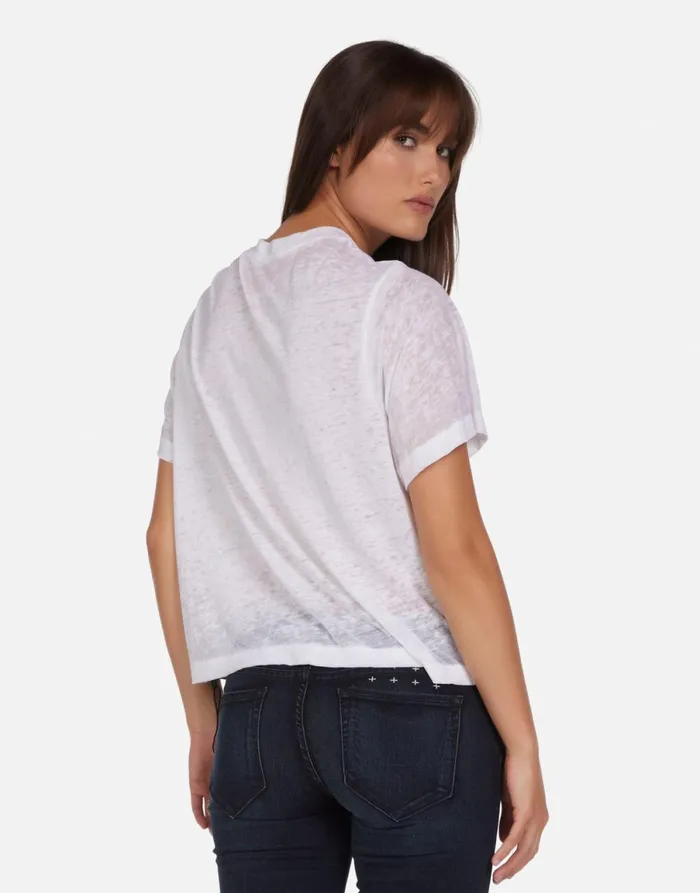 Linnea Skull Heart White Burnout Women039s Lauren Moshi Short Sleeve
