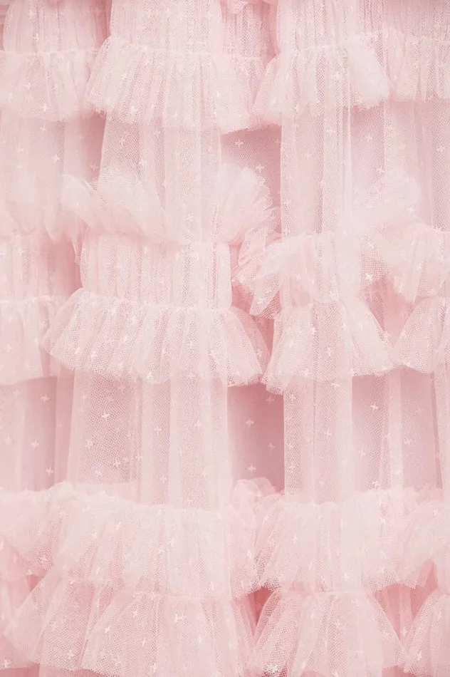 Lisette Ruffle Halter Neck Gown Pink Women Needle and Thread Dresses