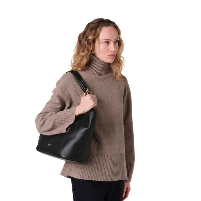 M EW Soft Shopper Black Women Lancel Shoulder Bags M EW Soft Shopper Black Women Lancel Shoulder Bags