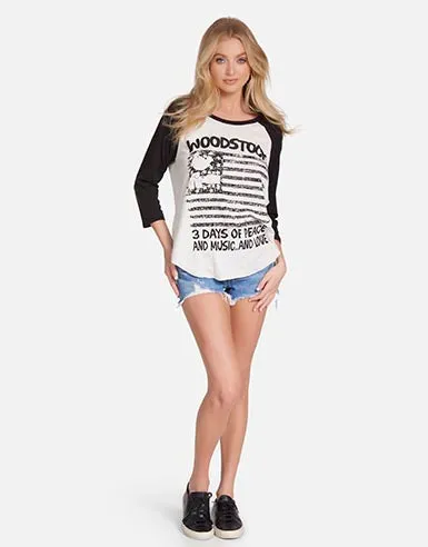 Maglan Woodstock Flag Faded Whiteonyx Women039s Lauren Moshi Long Sleeve