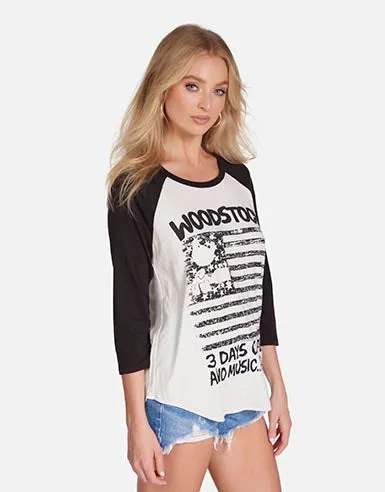Maglan Woodstock Flag Faded Whiteonyx Women039s Lauren Moshi Long Sleeve