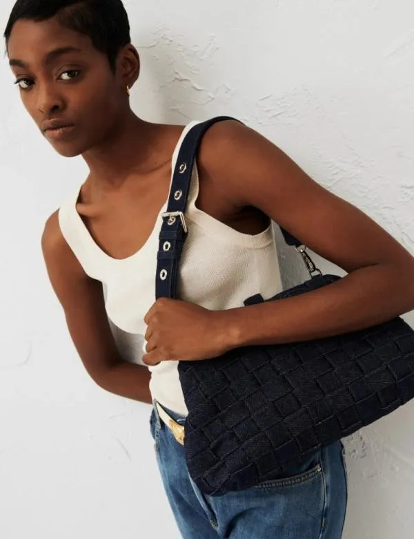 Marella Bags Women Denim Clutch Navy