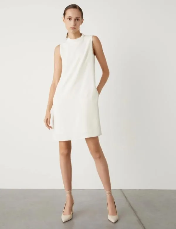 Marella Dresses Women Flared Dress Wool White