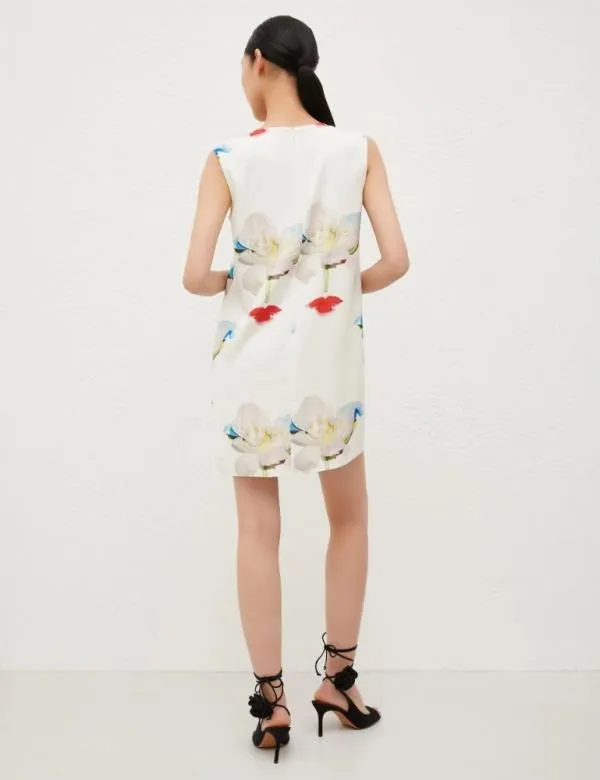 Marella Dresses Women Flared Satin Dress White